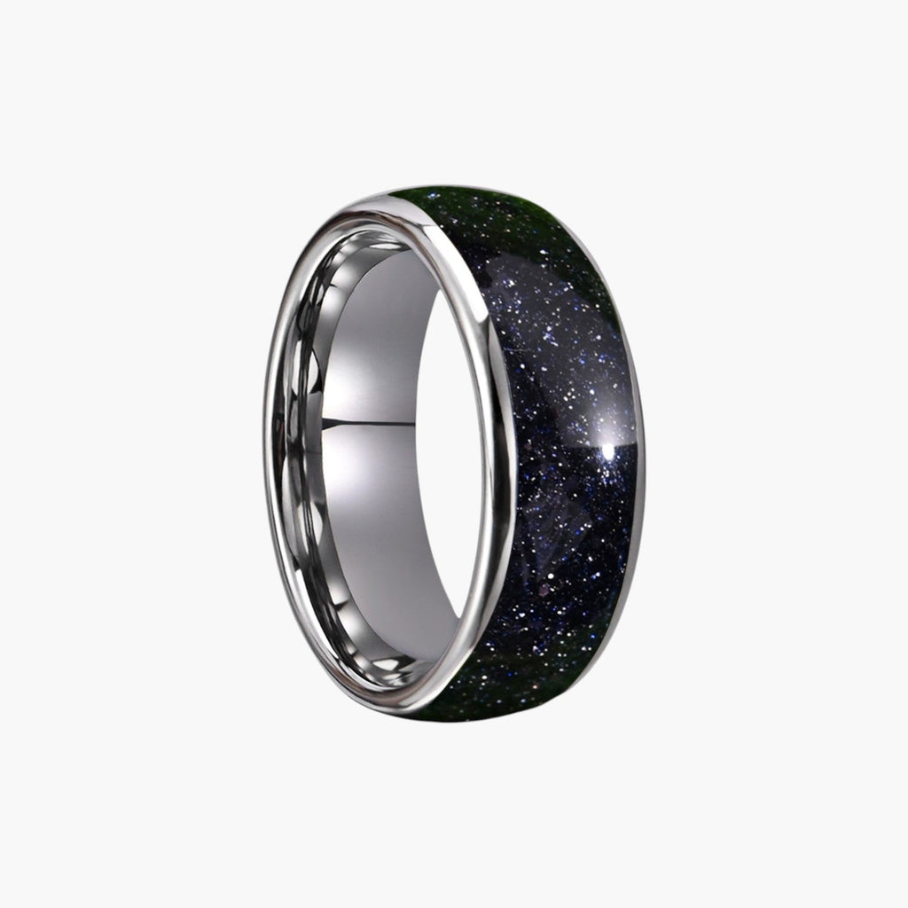 Anel Céu Estrelado em Aço de Tungsténio