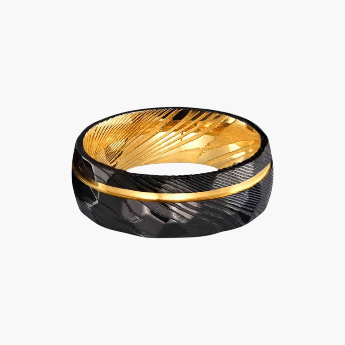 Premium-Ring aus Wolfram und Damaszenerstahl