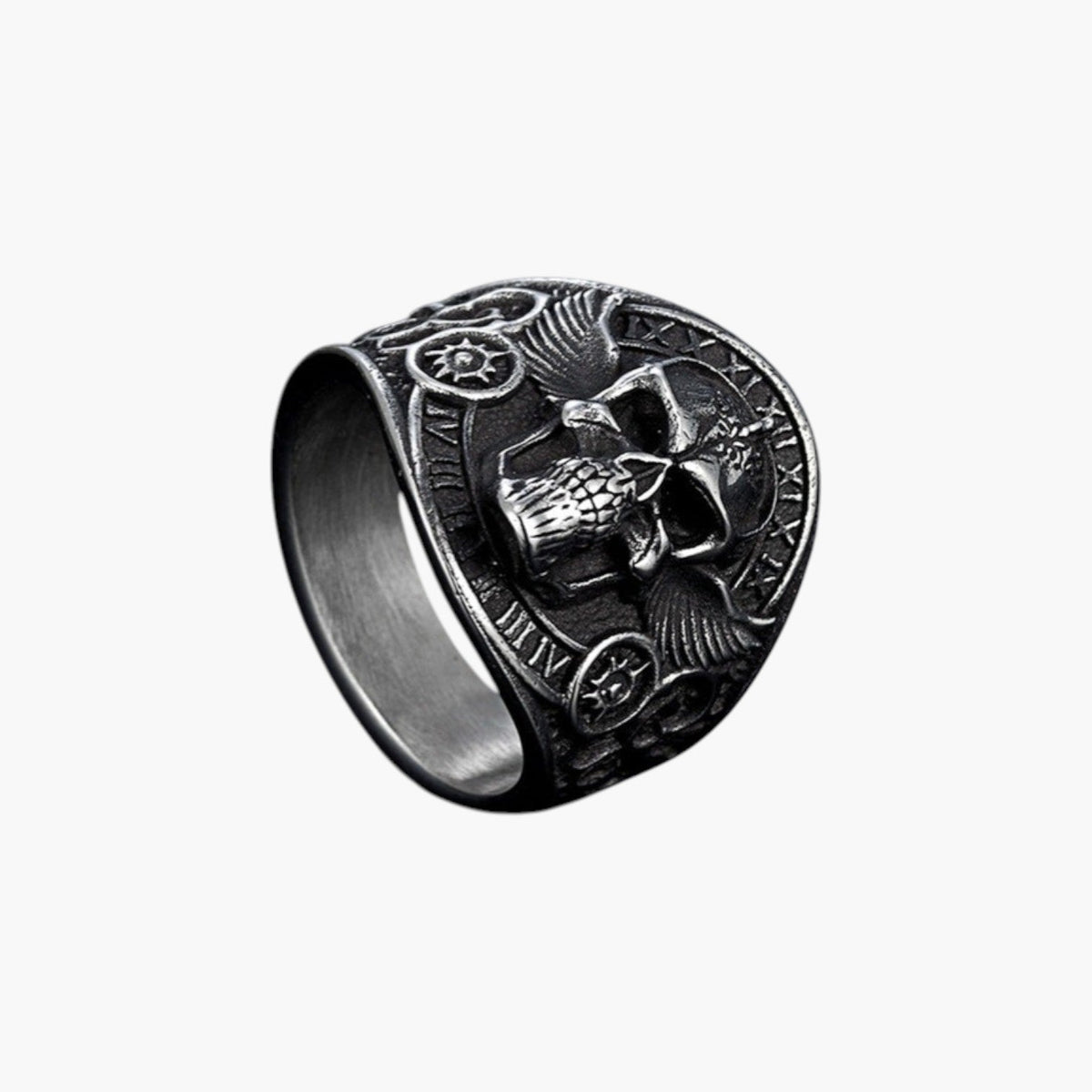Anel Skull em Aço Inoxidável 316L