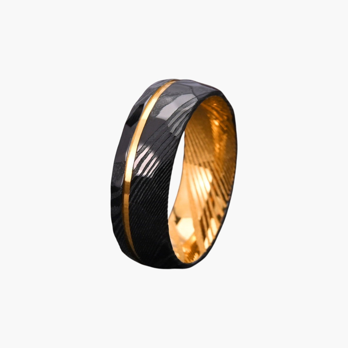 Premium-Ring aus Wolfram und Damaszenerstahl
