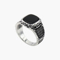 Schutzring aus 925er Silber mit schwarzem Achat