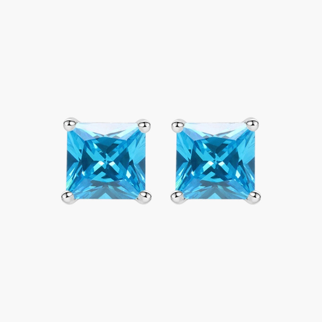 Brincos Quadrados em Prata 925 com Zircónia