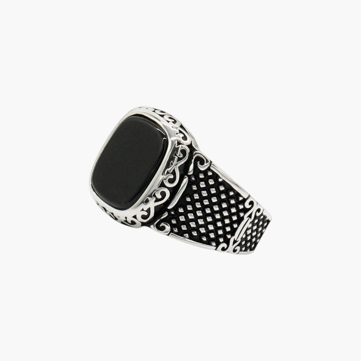 Schutzring aus 925er Silber mit schwarzem Achat