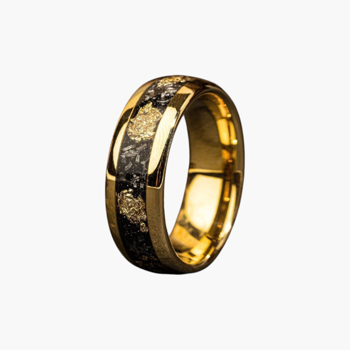 Anillo Dorado Estrellado de Acero Inoxidable
