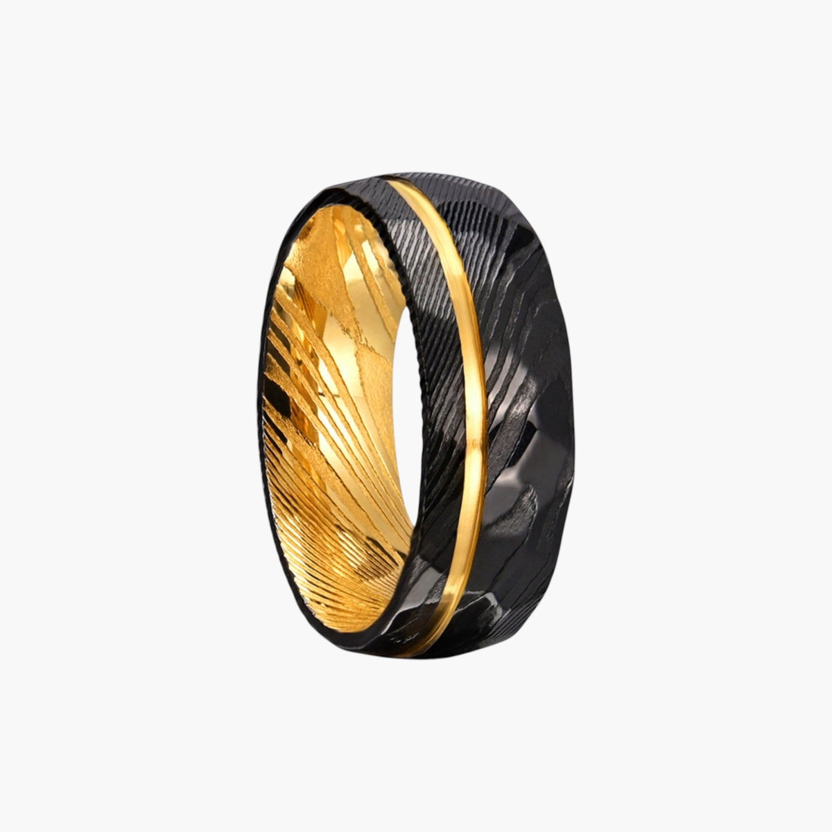Premium-Ring aus Wolfram und Damaszenerstahl