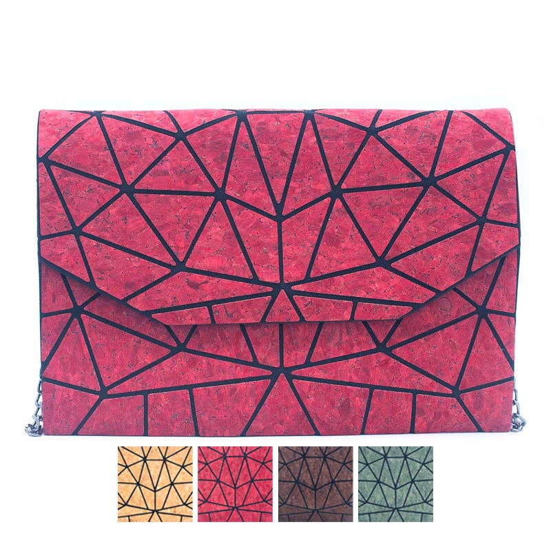 Geometrische Ketten-Umhängetasche aus Kork BAG-2069