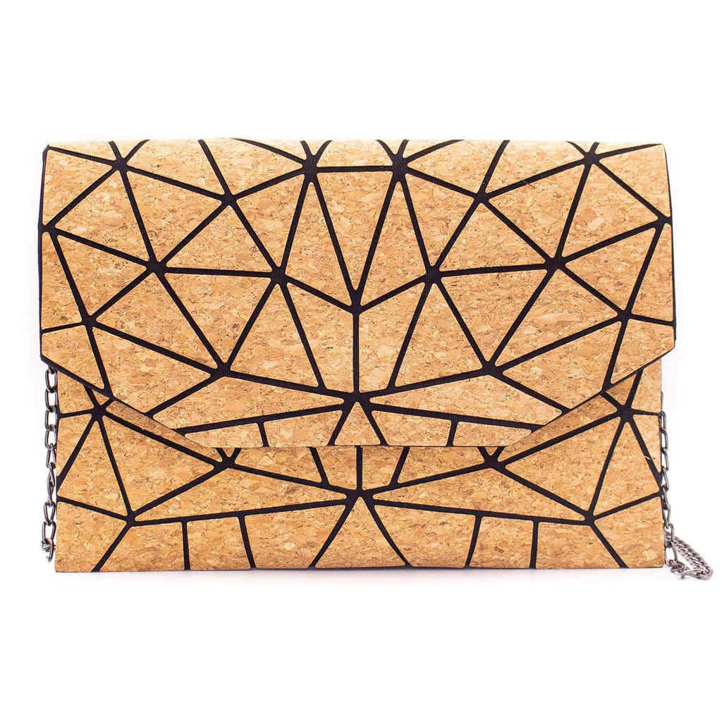 Geometrische Ketten-Umhängetasche aus Kork BAG-2069