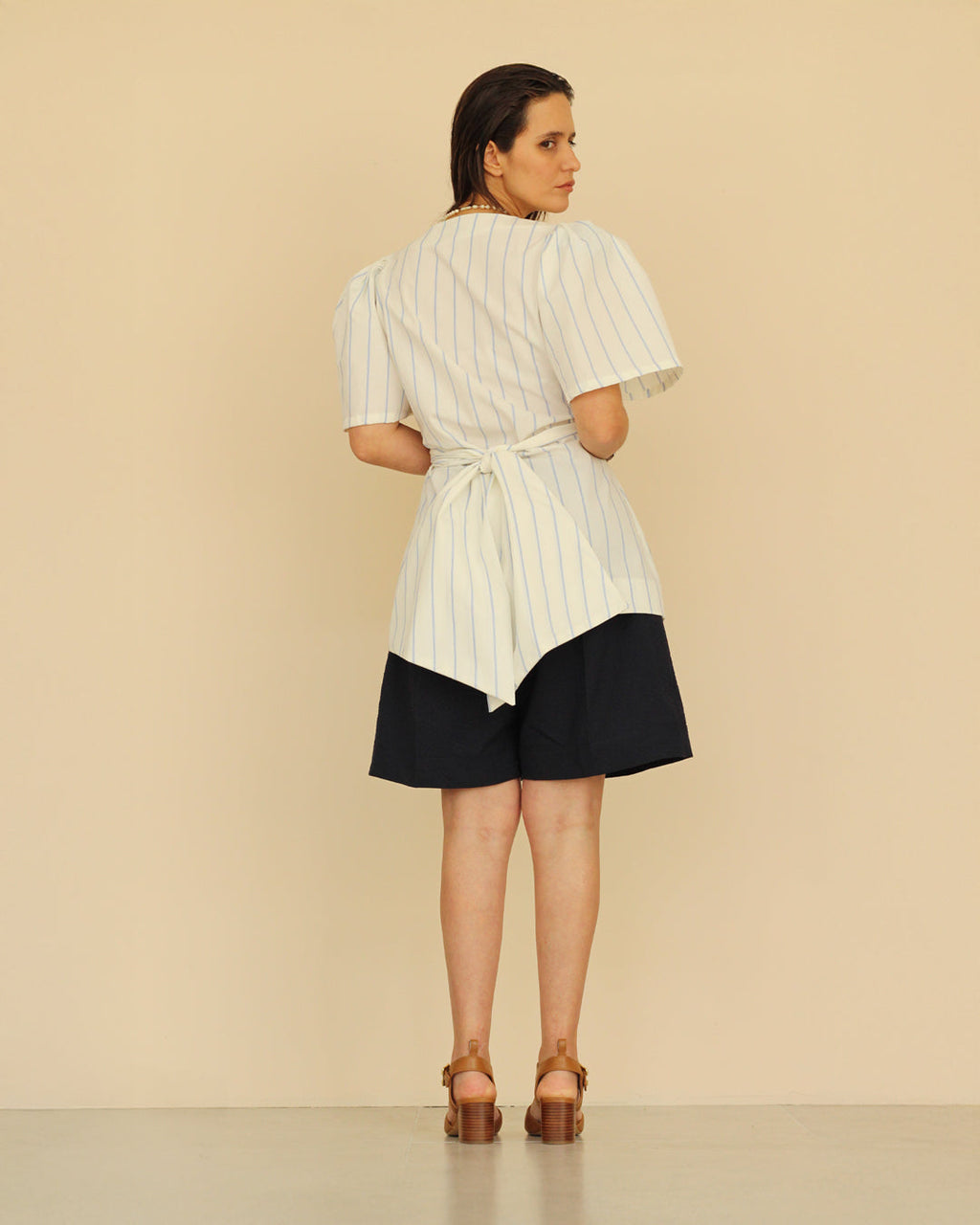 Blusa | Honey "stripes" cinturón y manga extra grande Adulto