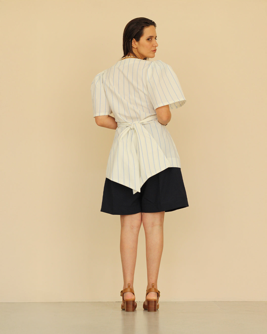 Blusa | Honey "stripes" cinturón y manga extra grande Adulto