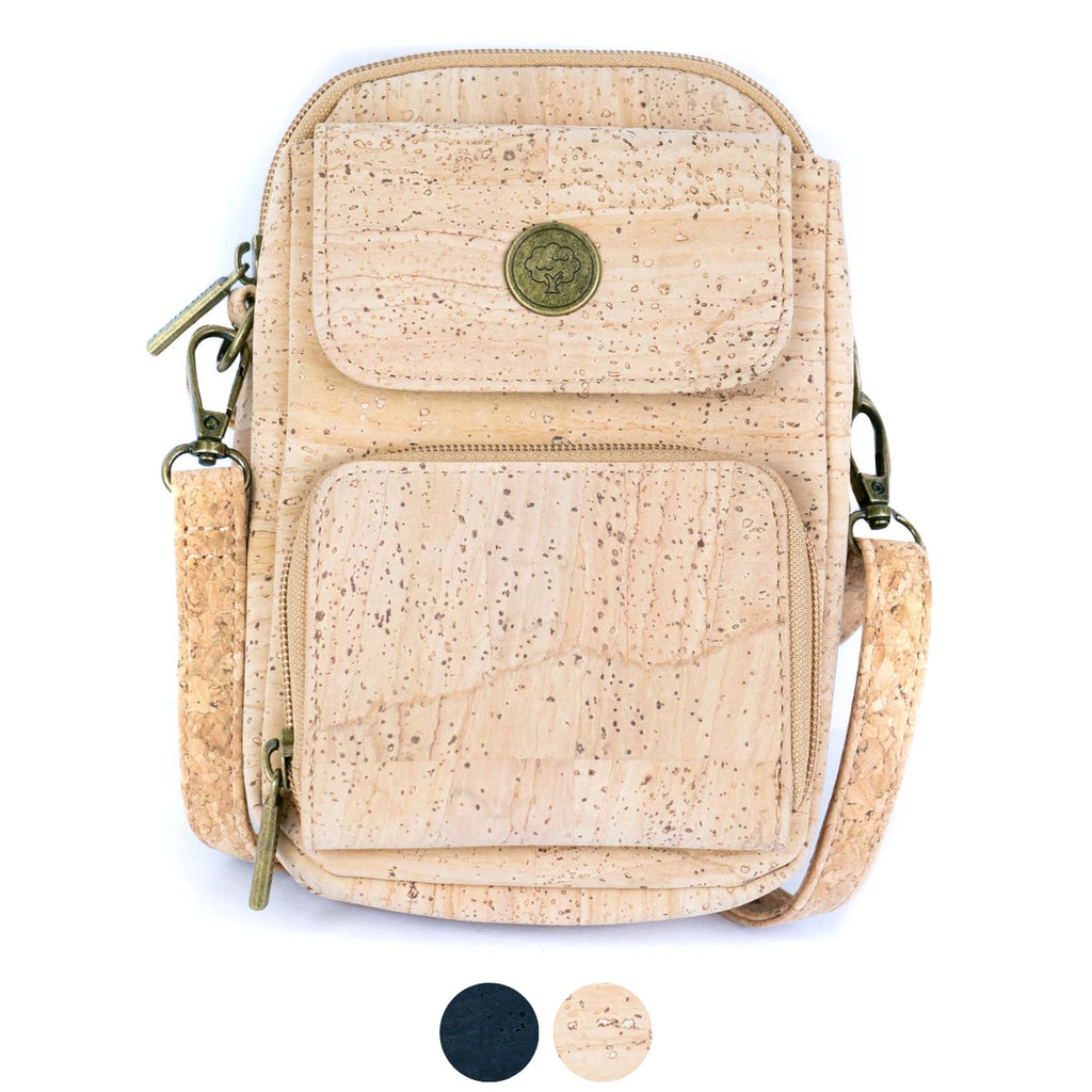 Kork Crossbody Handytasche – Leichte vegane Umhängetasche mit mehreren Fächern BAG-2364