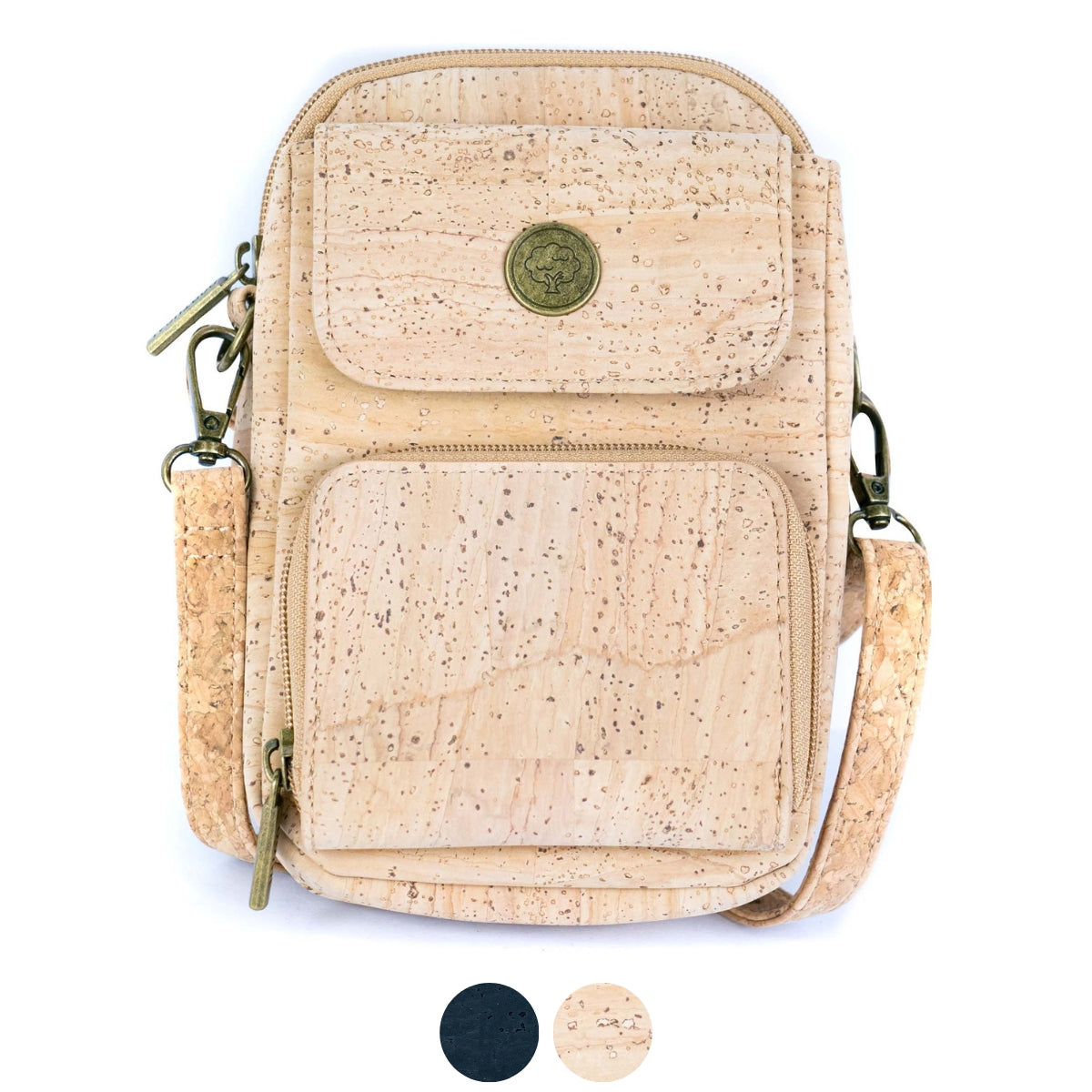 Kork Crossbody Handytasche – Leichte vegane Umhängetasche mit mehreren Fächern BAG-2364