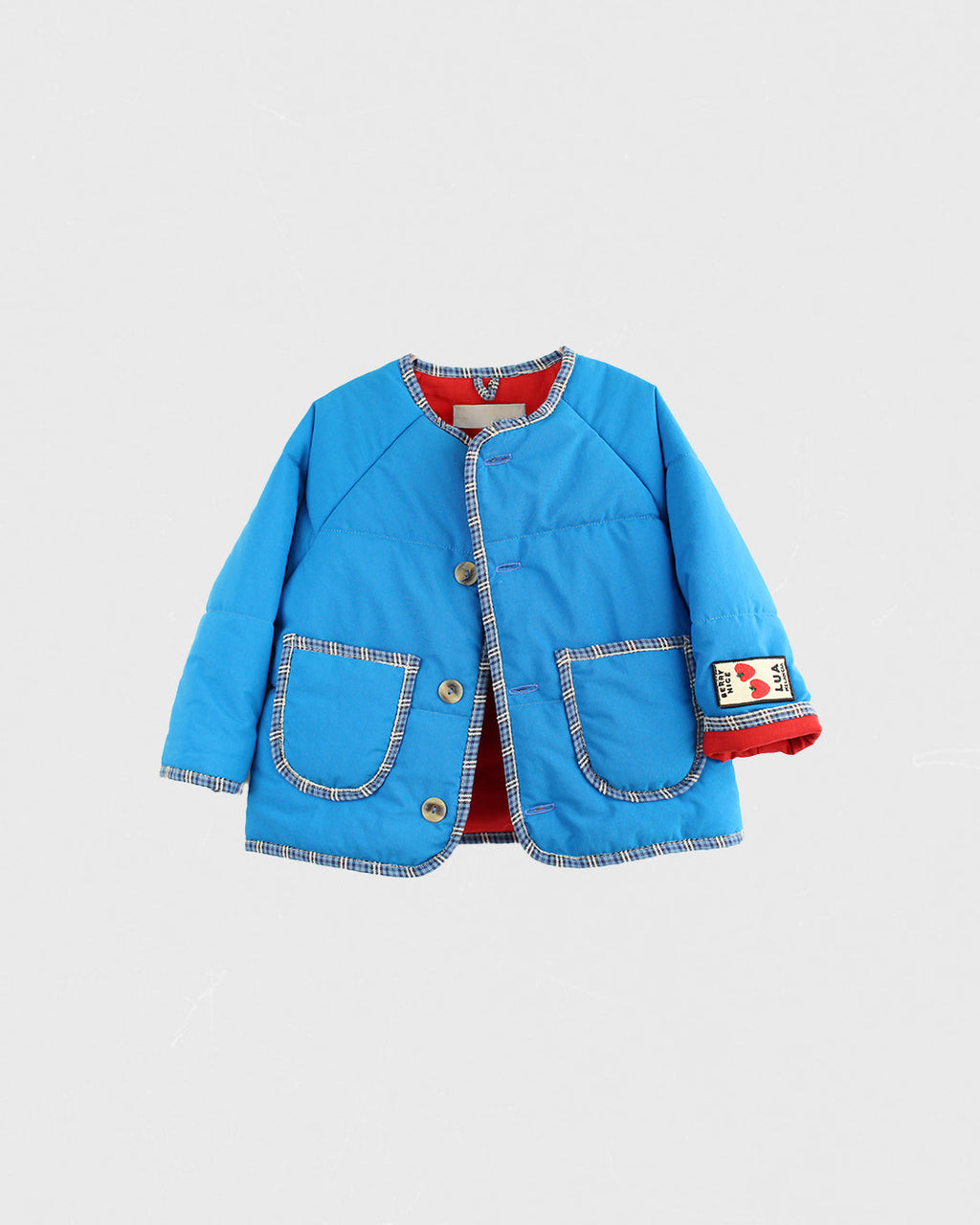 Steppjacke | Blau und Vichy-Karo