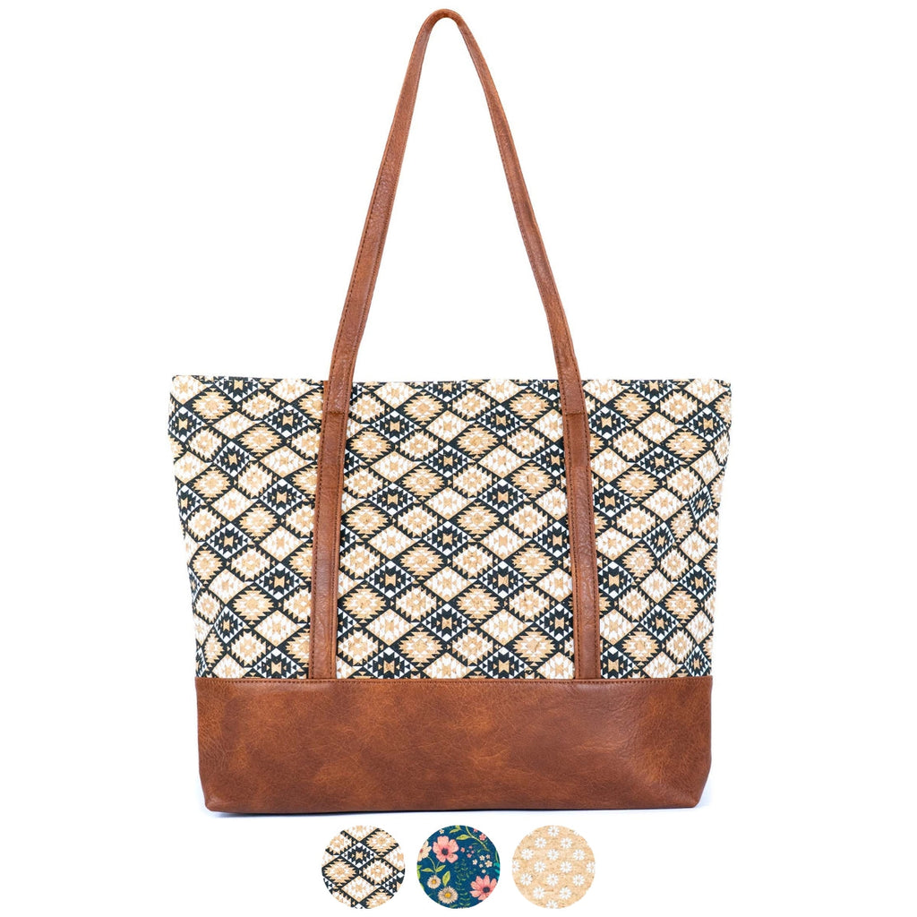 Bolso tote de corcho con asas de piel vegana BAG-2371