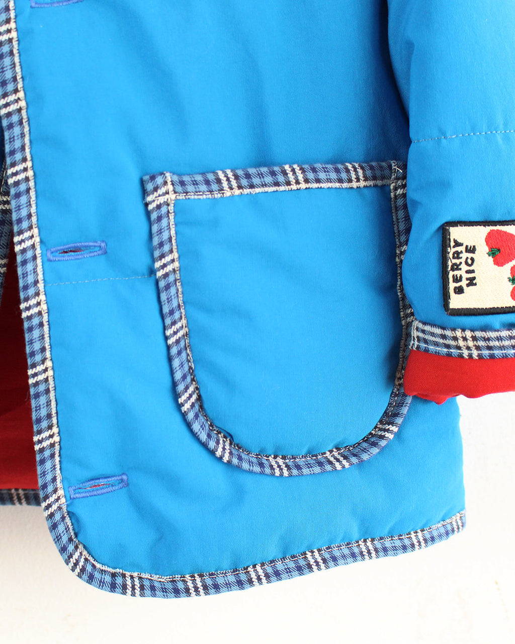 Steppjacke | Blau und Vichy-Karo