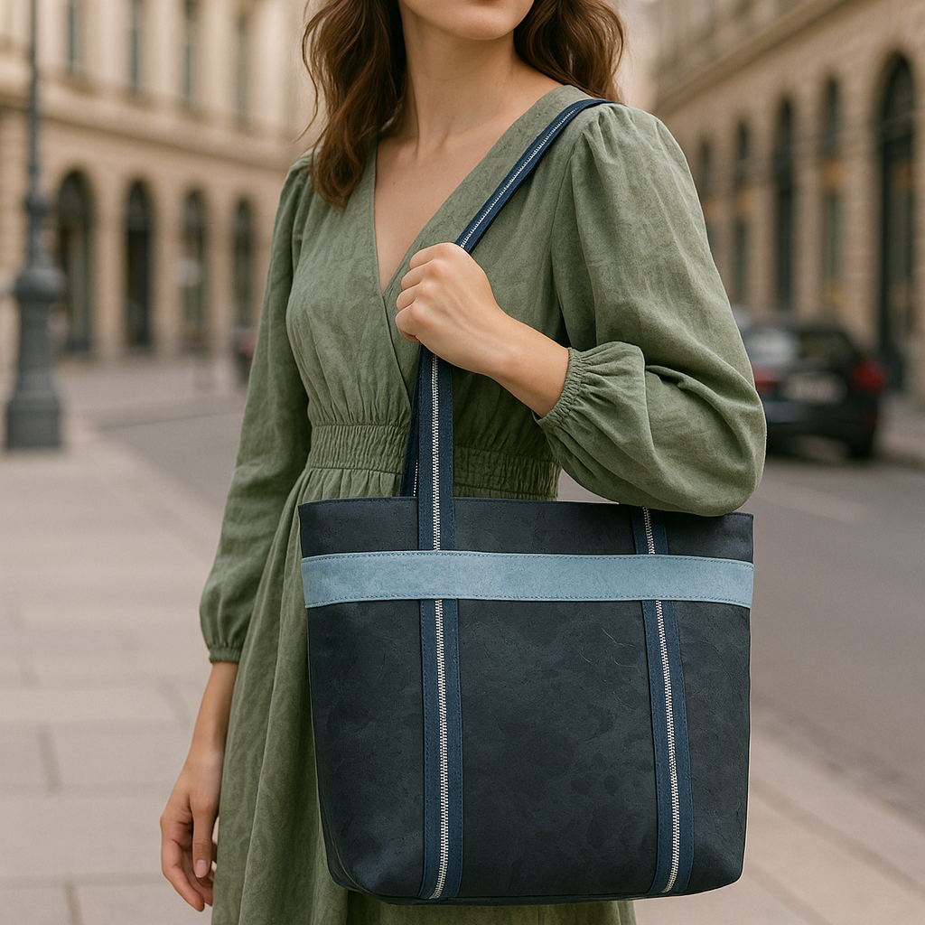 Women’s Cork & Webbing Shoulder Tote Bag BAGP-297