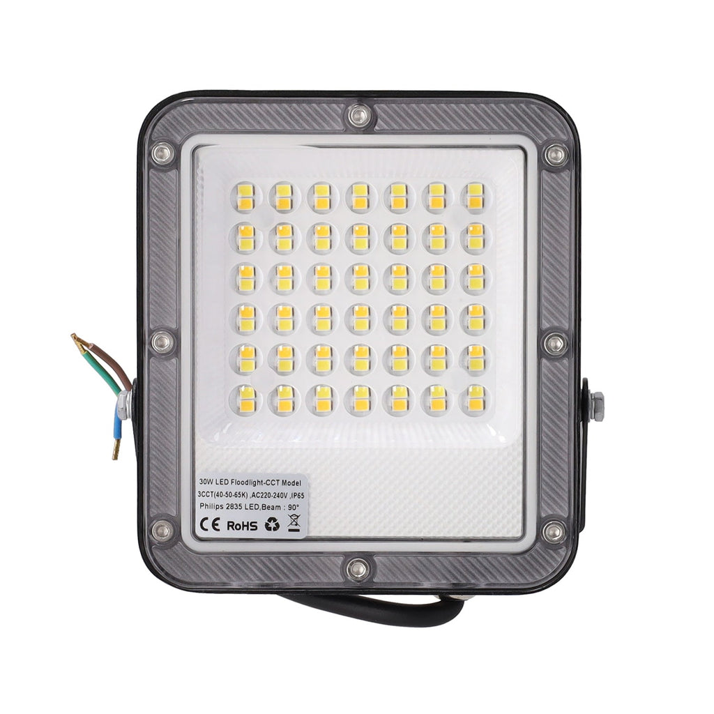Projetor LED Spot 30W 110Lm/W 90º 220-240VAC IP65 CCT (Tom de Luz Regulável) 4000/5000/6500ºK
