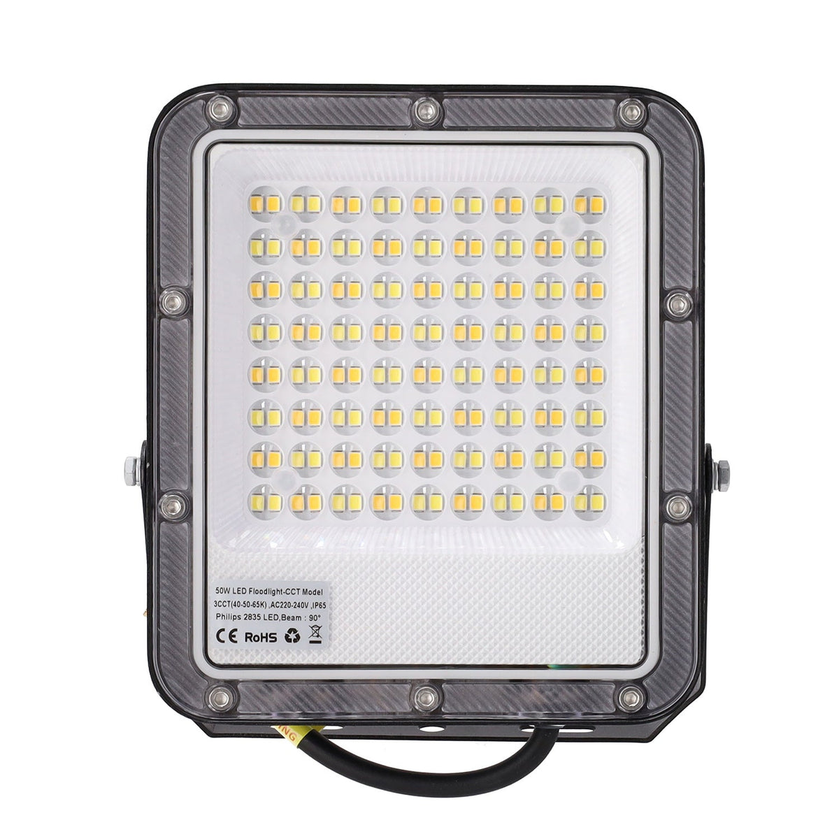 Refletor LED 50W 110Lm/W 90º 220-240VAC IP65 CCT (Tom de Luz Regulável) 4000/5000/6500ºK