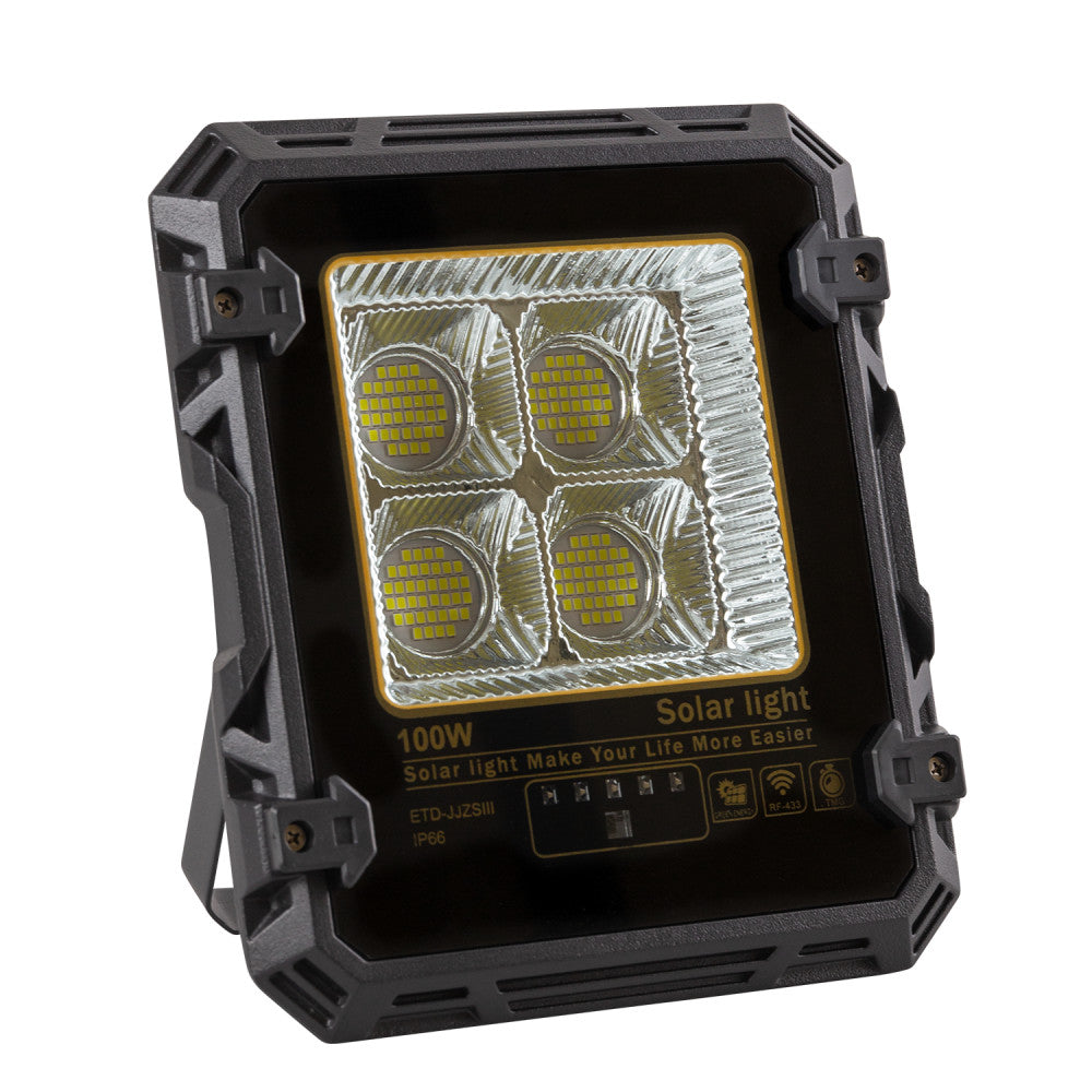 Holofote 100W com Painel Solar Controle Remoto IP65 [1916-FLSOL-100W-CW]