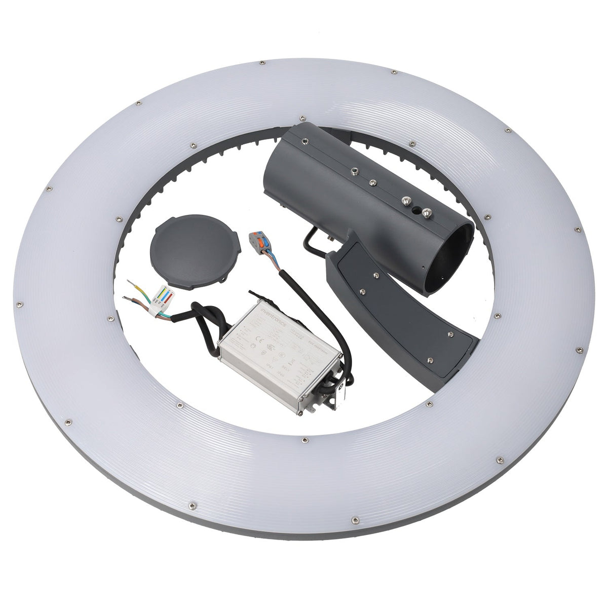 Luminária LED de rua 60W Philips Luxeon SMD 3030 160 lm/W, driver Inventronics, IP65, 120°, 5000K