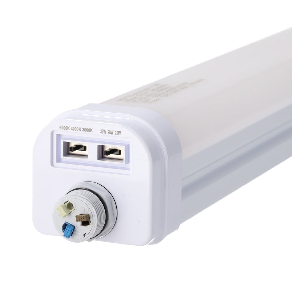 Philips IP66 Verbindbare wasserdichte LED-Leuchte 120 cm Einstellbare Leistung (20/28/36 W) 160Lm / W CCT Einstellbare Lichtfarbe 3