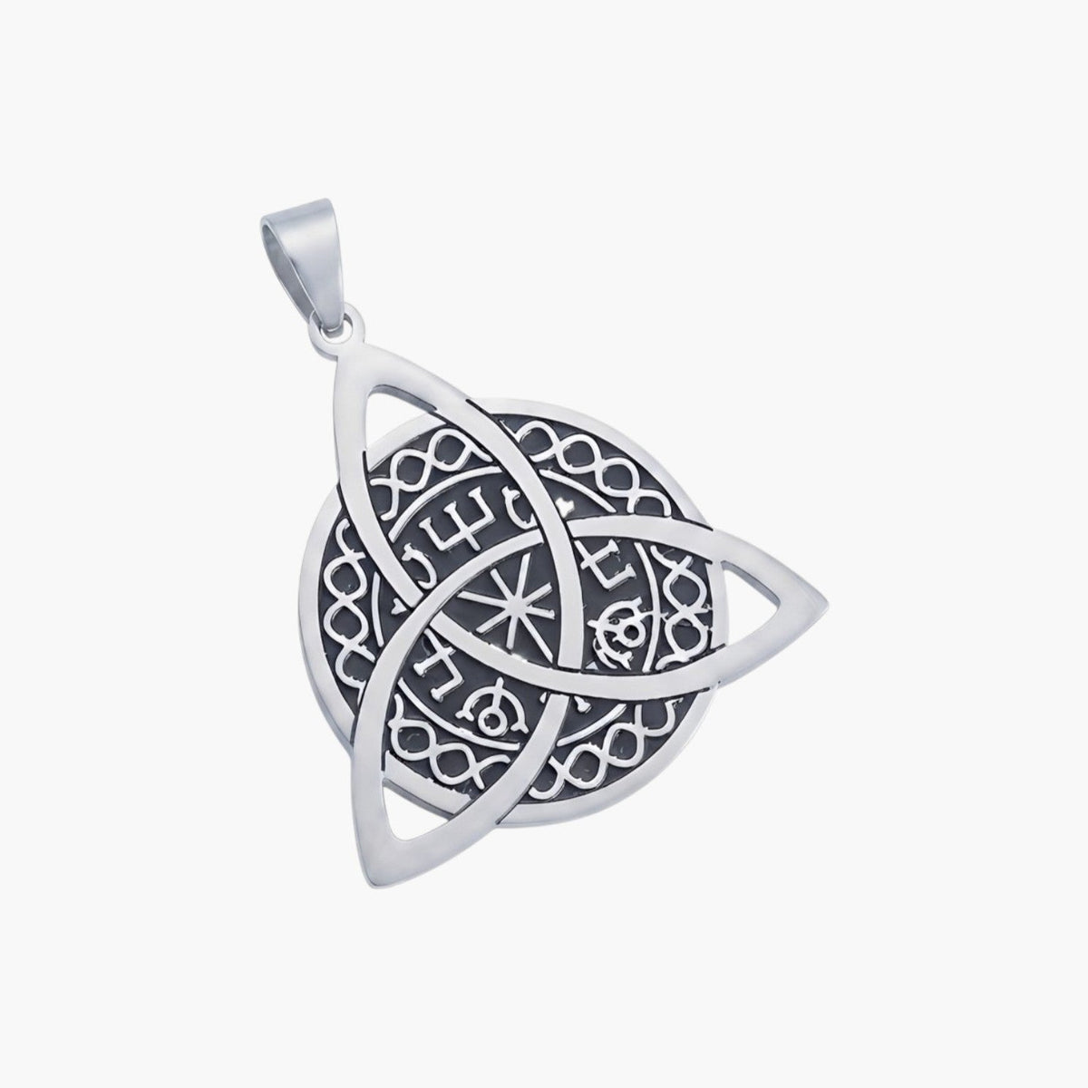 Colar Amuleto Triquetra Celta em Aço Inoxidável