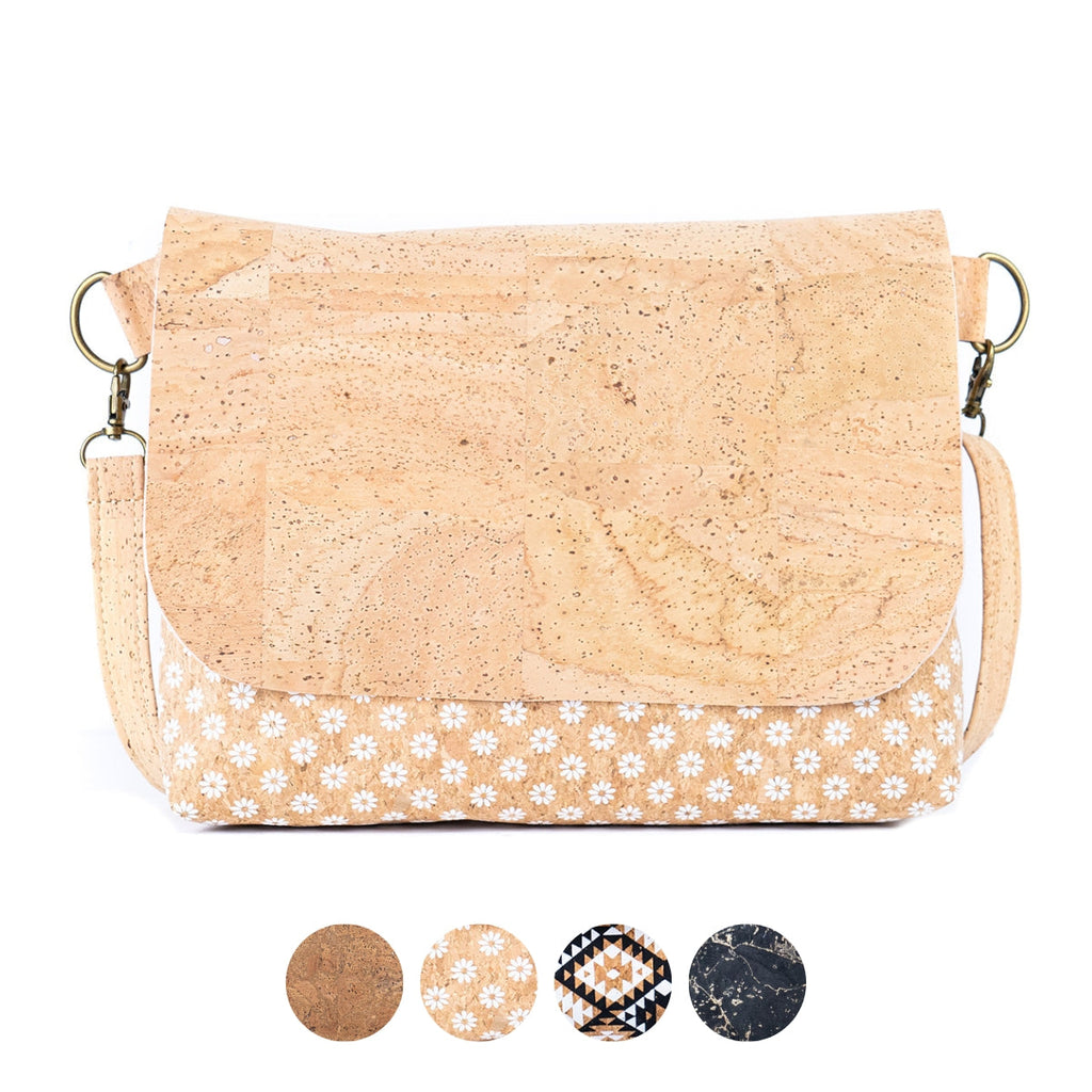 Bolso de Hombro Cruzado de Corcho – Bolso Vegano de Corcho con Cierre de Cremallera | BGBP-115