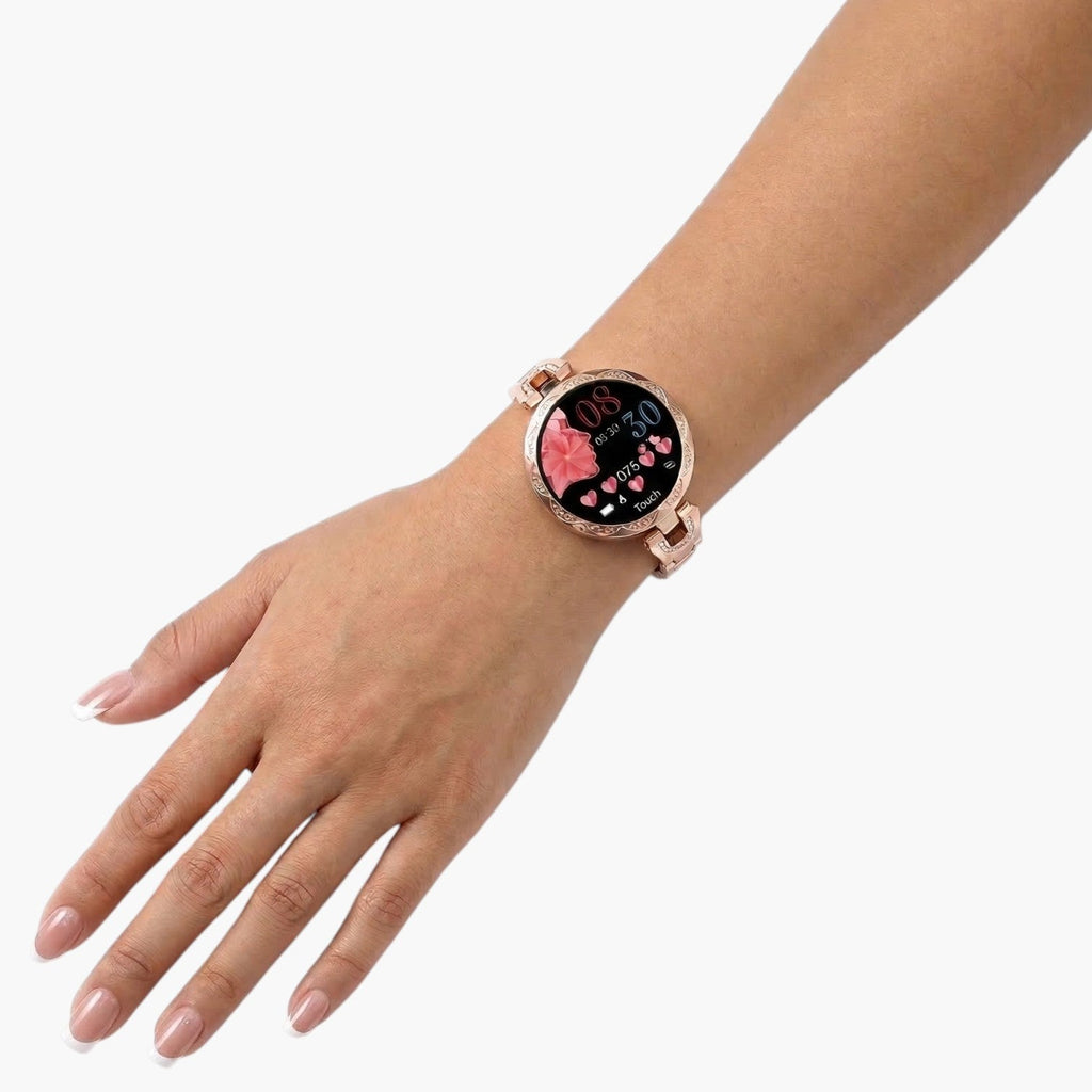 Smartwatch Feminino Elegante com Monitorização de Saúde