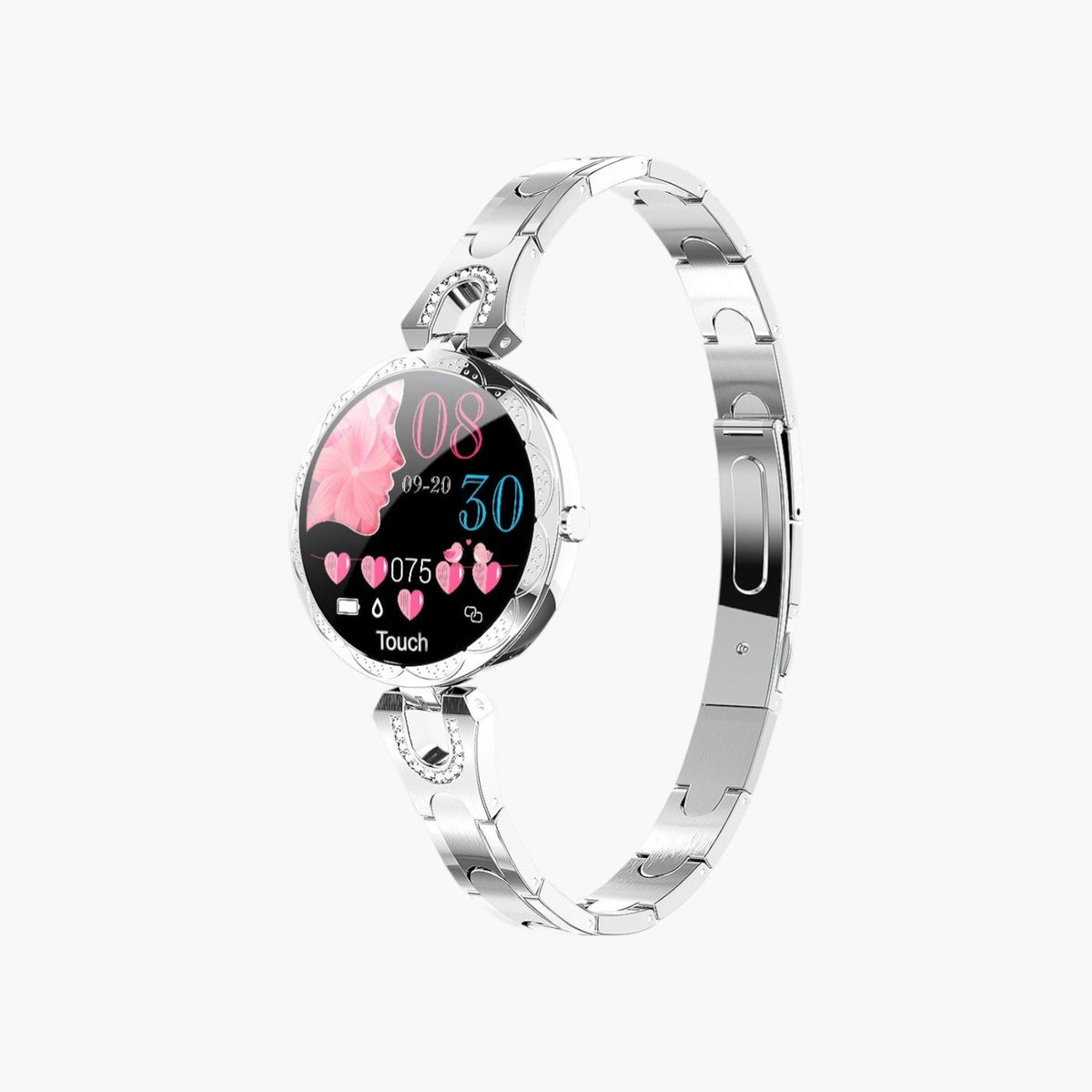 Smartwatch Feminino Elegante com Monitorização de Saúde