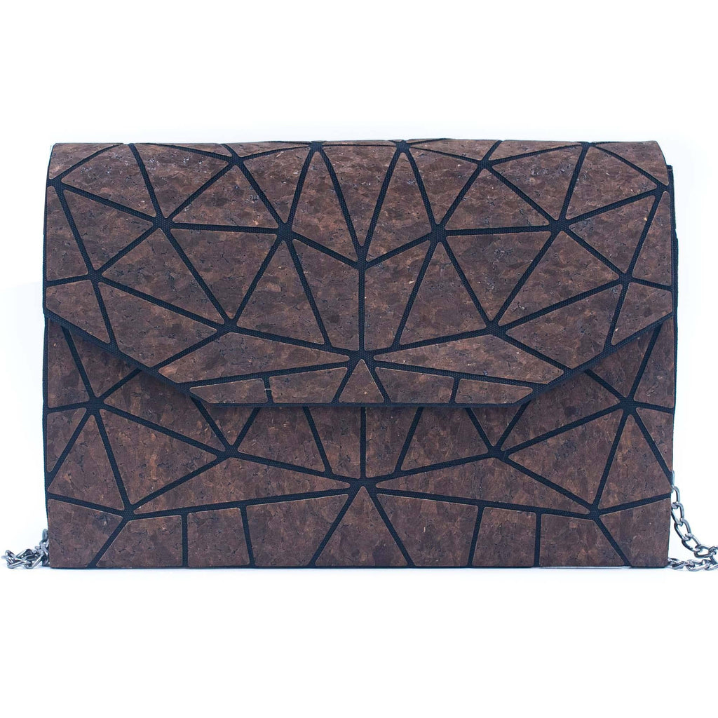 Geometrische Ketten-Umhängetasche aus Kork BAG-2069