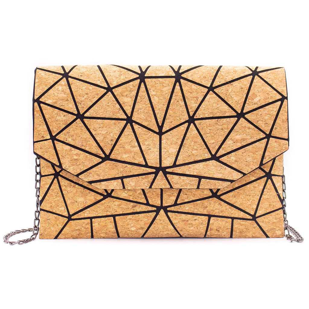 Geometrische Ketten-Umhängetasche aus Kork BAG-2069