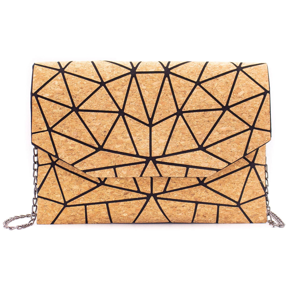 Geometrische Ketten-Umhängetasche aus Kork BAG-2069