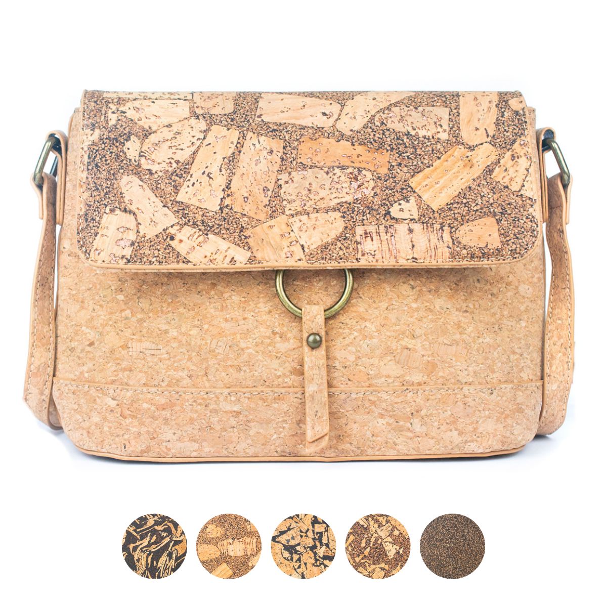 Cork and Coffee Bean Fusion Unisex Crossbody Bag BAG-2289