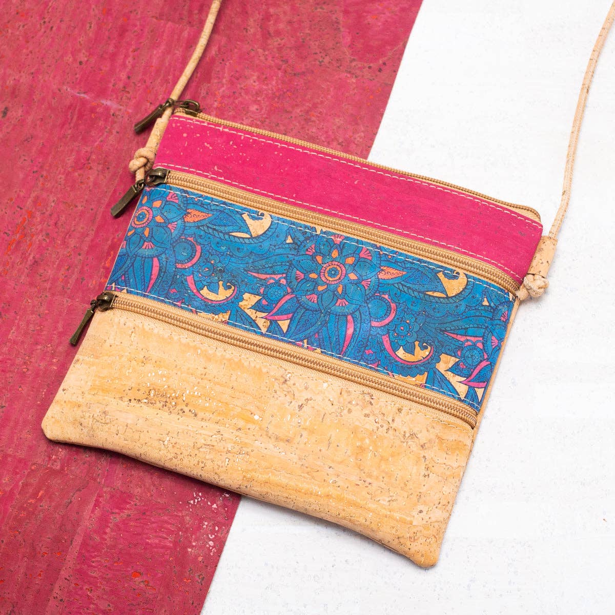 Cork Pattern stitching ladies cork crossbody bag BAGP-206