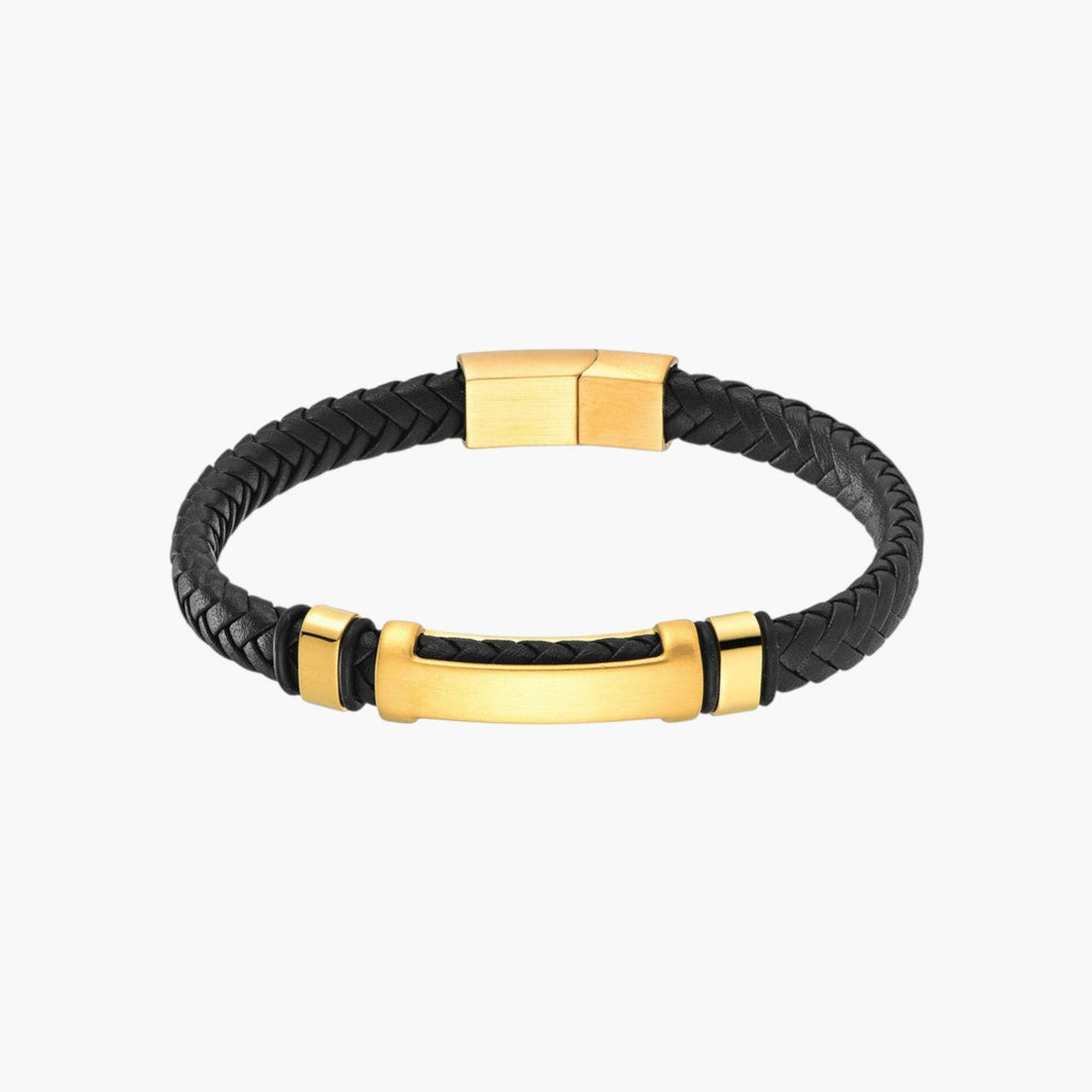 Armband aus Leder und Edelstahl 316L
