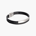 Leder- und Edelstahlarmband