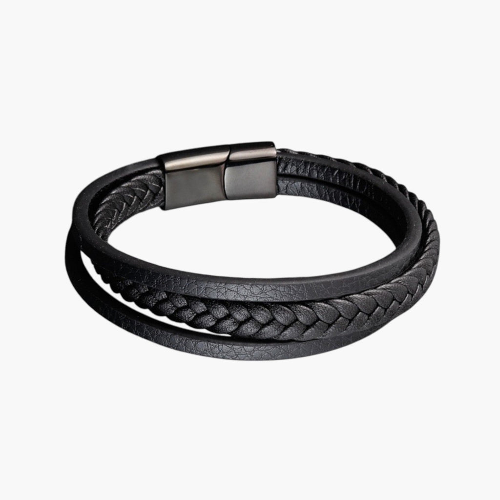 Armband aus Leder und Edelstahl