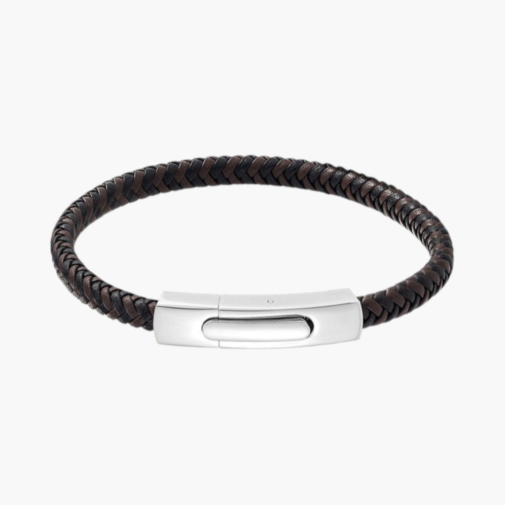 Armband aus Leder und Edelstahl 316L
