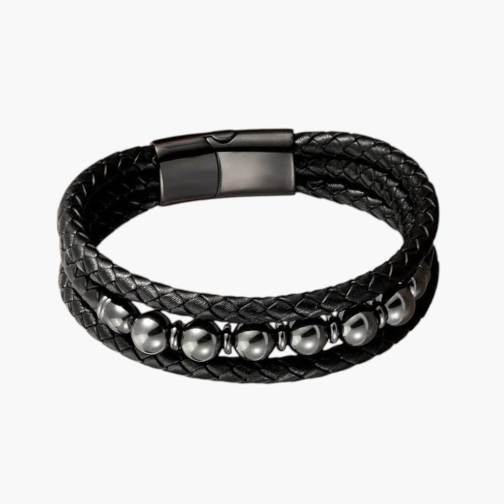 Pulsera de Cuero y Piedra Natural