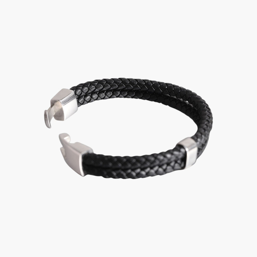 Armband aus Leder und Edelstahl