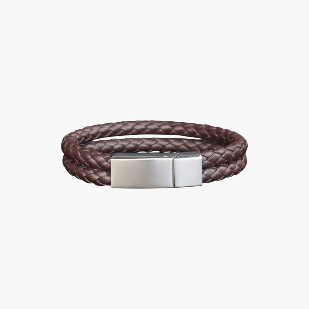 Personalisiertes Armband aus Leder und Edelstahl