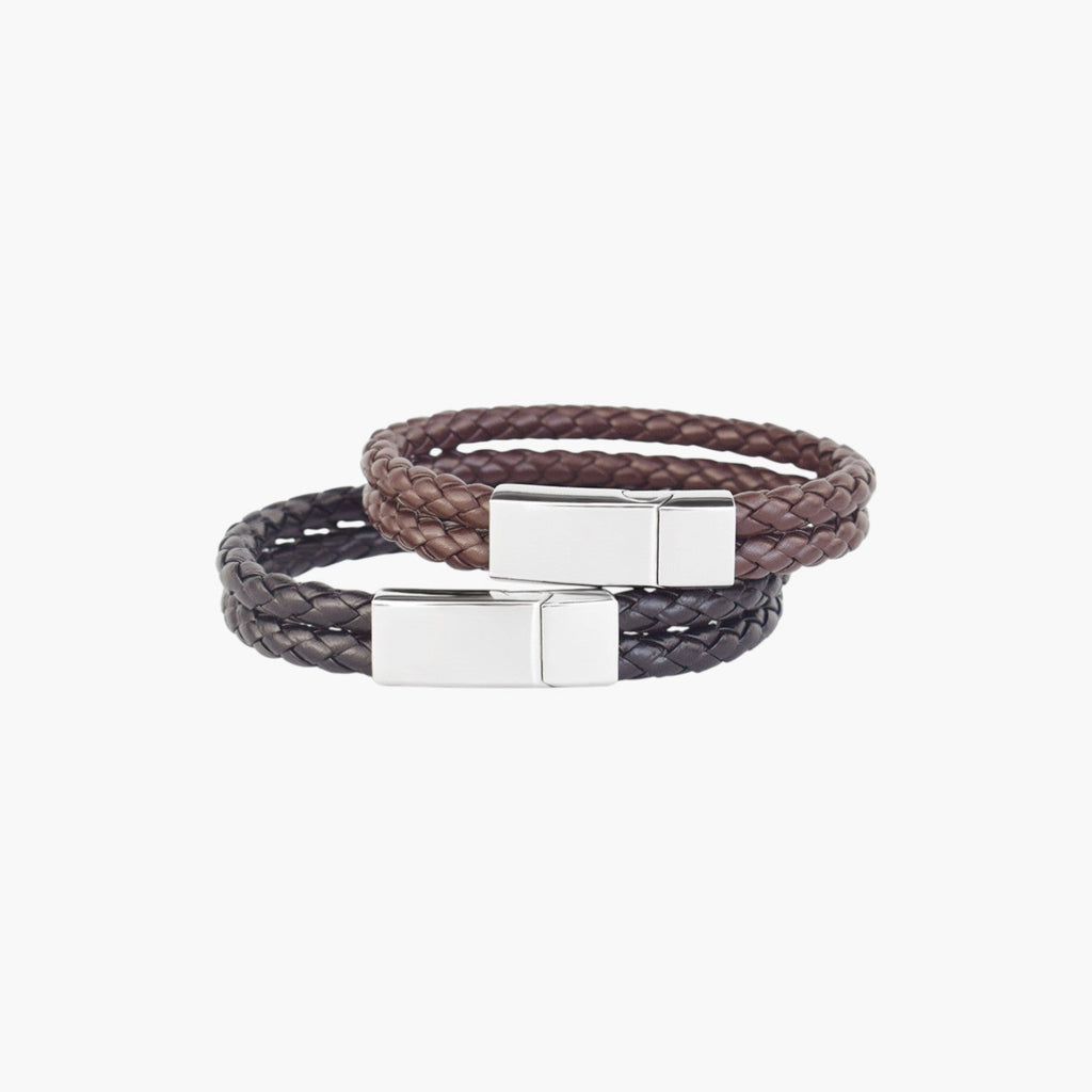 Personalisiertes Armband aus Leder und Edelstahl