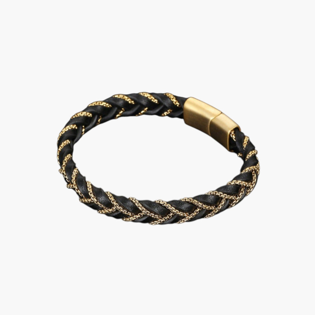 Armband aus Leder und Edelstahl 316L
