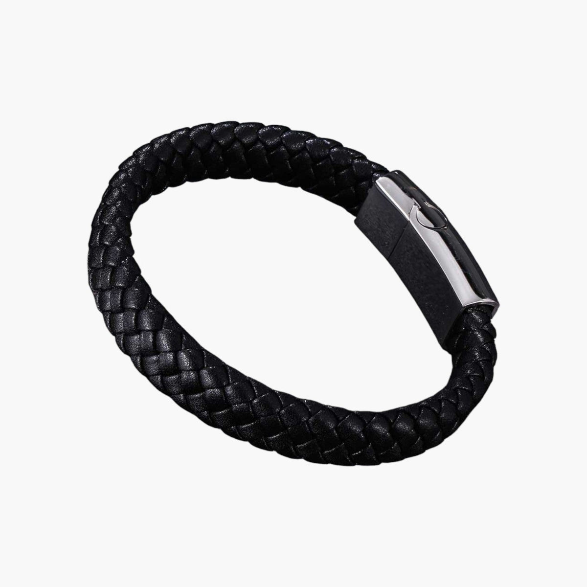 Pulseira Personalizada de Couro e Aço Inoxidável