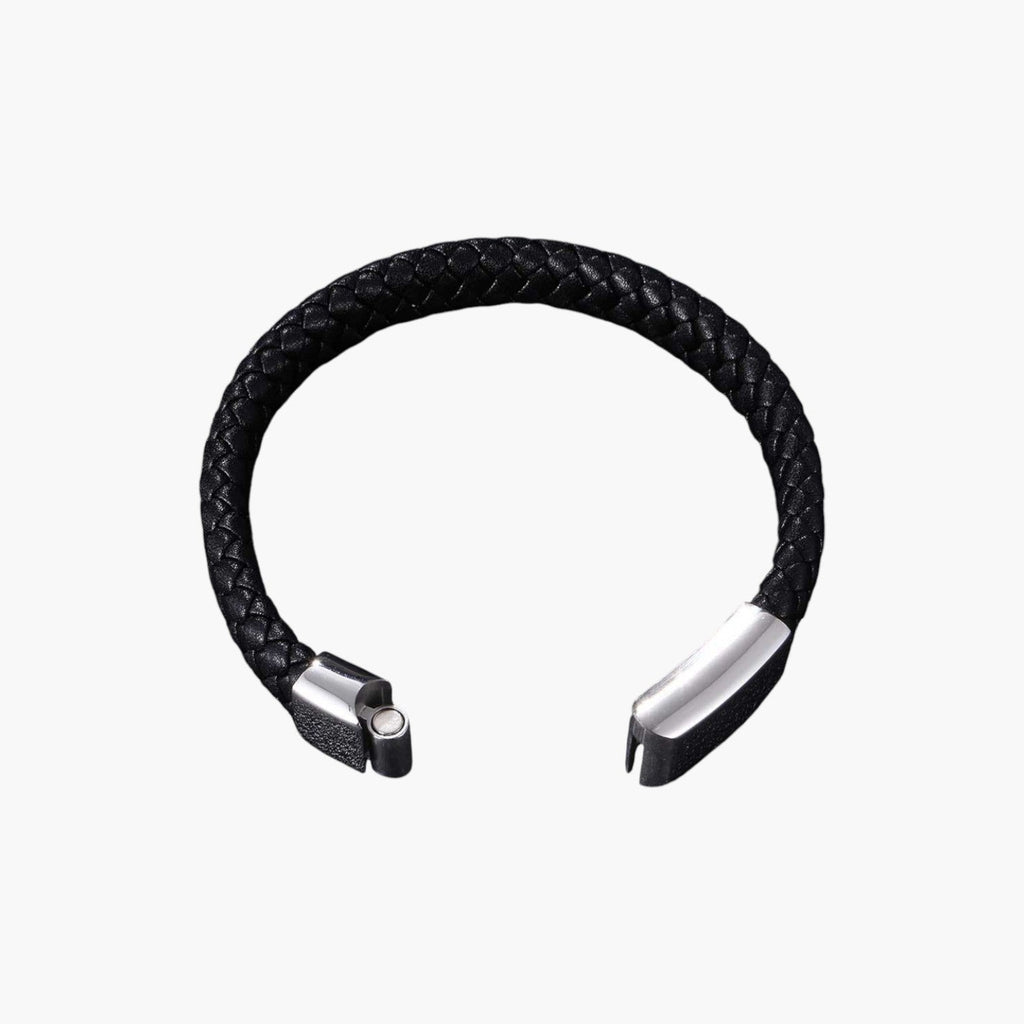 Pulseira Personalizada de Couro e Aço Inoxidável