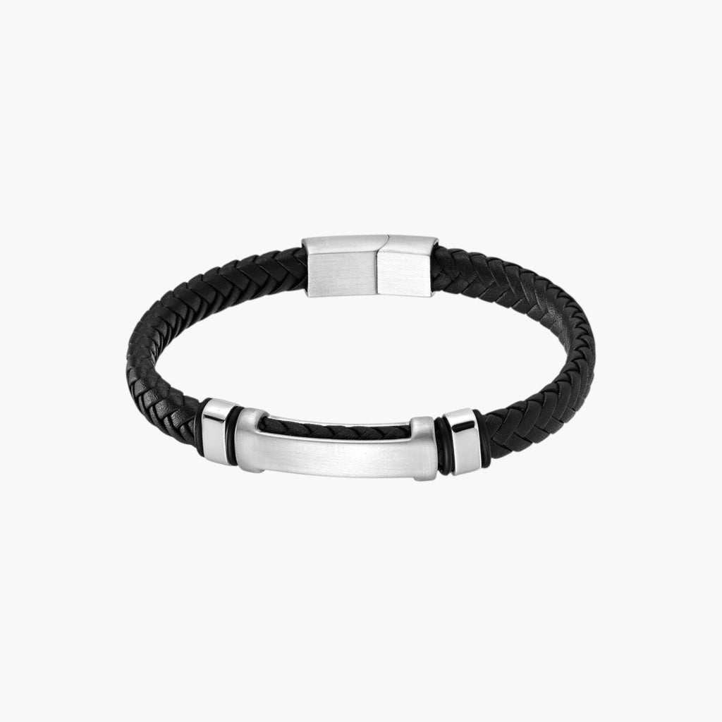 Armband aus Leder und Edelstahl 316L