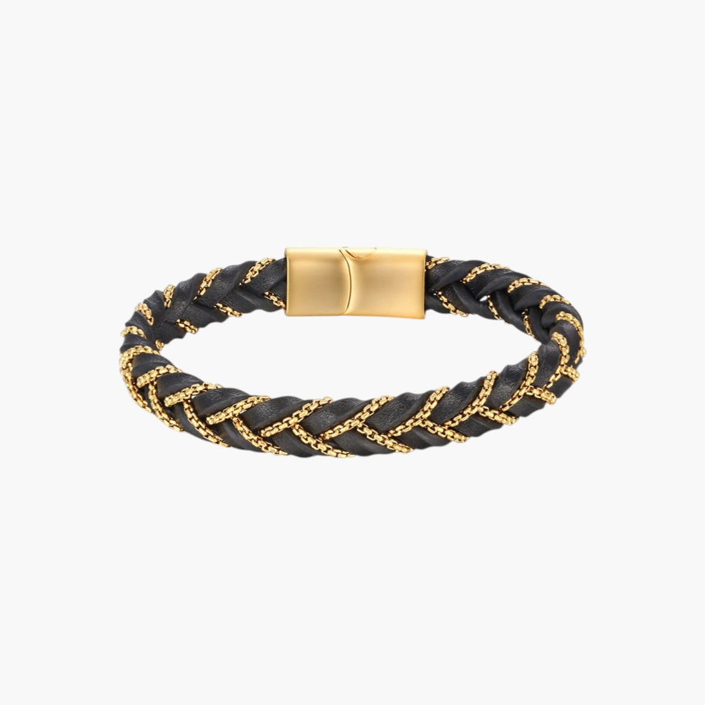 Armband aus Leder und Edelstahl 316L