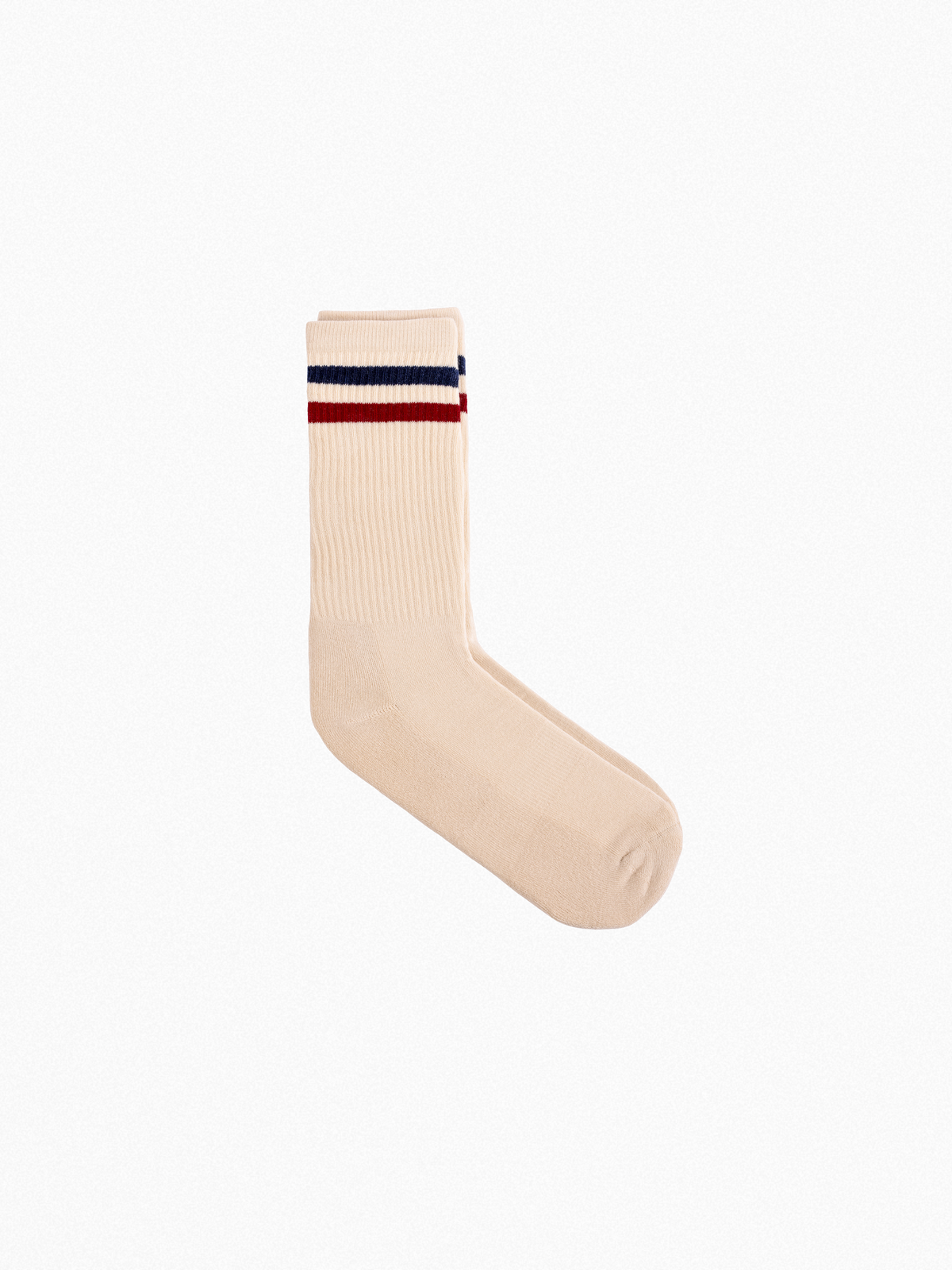 Sportsocken - Vintage - Doppelstreifen rot/blau