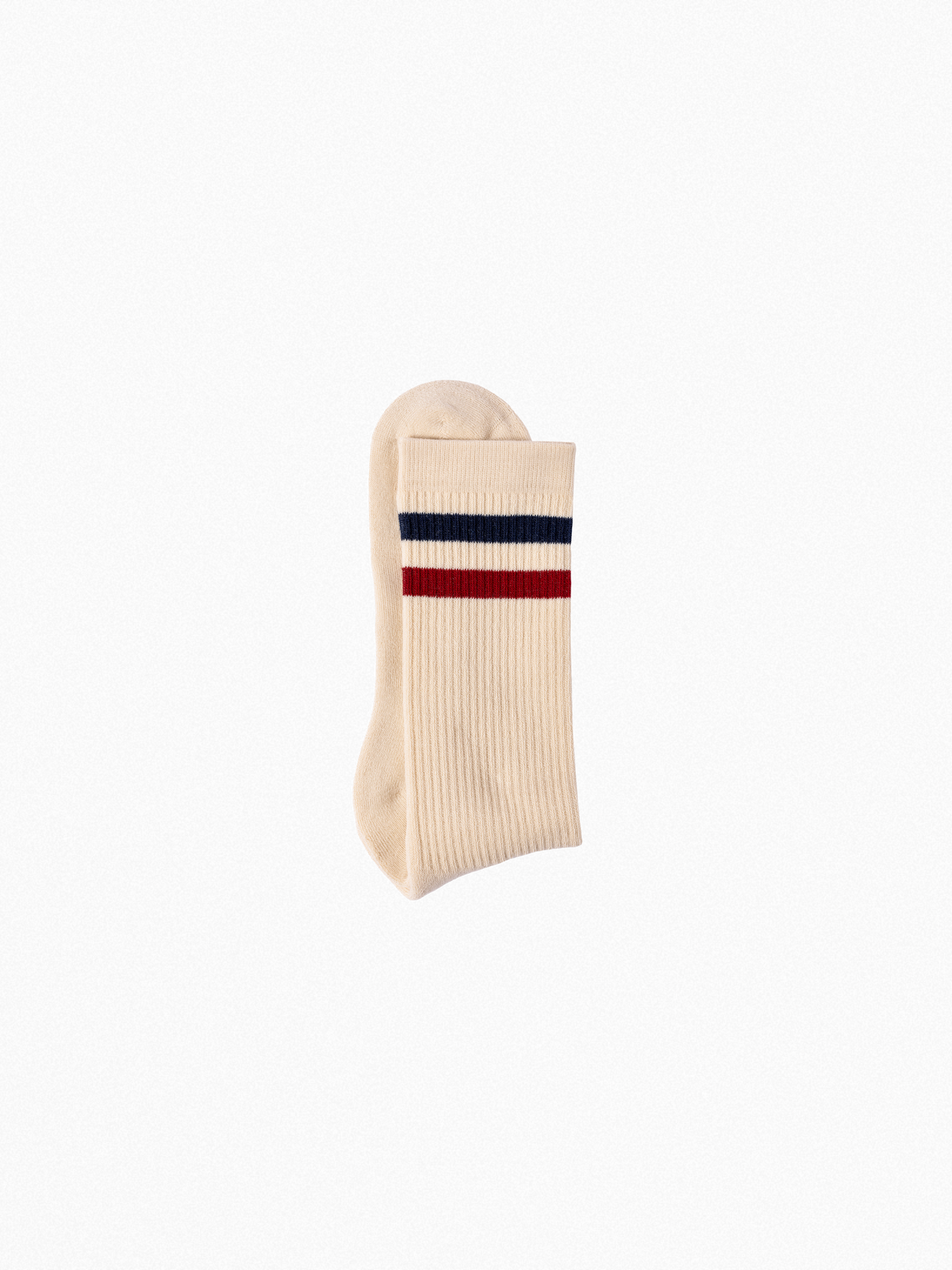 Sportsocken - Vintage - Doppelstreifen rot/blau