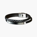Leder- und Edelstahlarmband