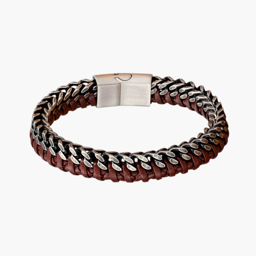 Armband aus Leder und Edelstahl